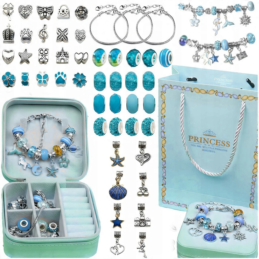 DIDELIS PAPUOŠALŲ GAMYBOS RINKINYS APYRANKĖS DIY BEADS DĖŽUTĖ Charms