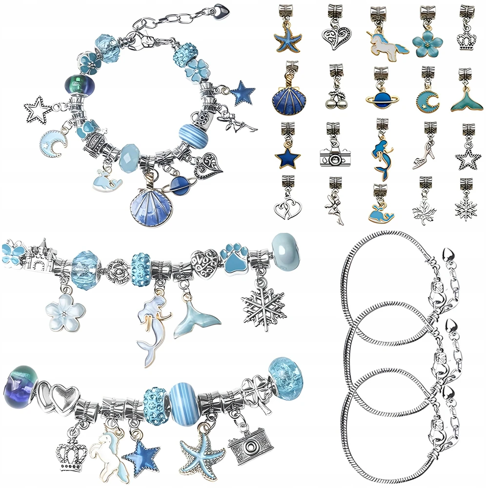 DIDELIS PAPUOŠALŲ GAMYBOS RINKINYS APYRANKĖS DIY BEADS DĖŽUTĖ Charms