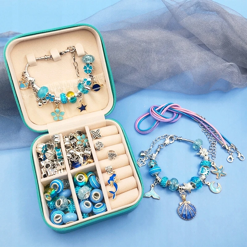 DIDELIS PAPUOŠALŲ GAMYBOS RINKINYS APYRANKĖS DIY BEADS DĖŽUTĖ Charms