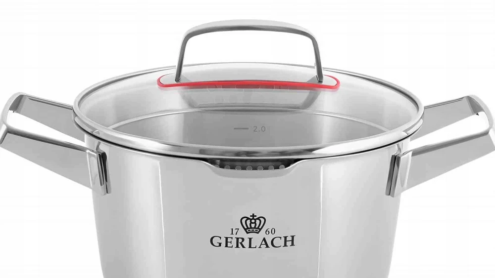 DIDELIS PLIENINIS PUODAS GERLACH SUPERIOR 4L + VIRĖJO PEILIS DARŽOVŲ PEILIS