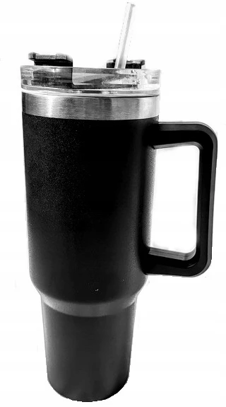 DIDELIS PLIENINIS TERMINIS PUODYLAS SU ŠIAUDU IR RANKENE kavai, arbatai, 1200ml, apvalus