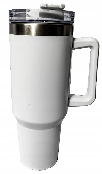 DIDELIS PLIENINIS TERMINIS PUODYLAS SU ŠIAUDU IR RANKENE kavai, arbatai, 1200ml, apvalus