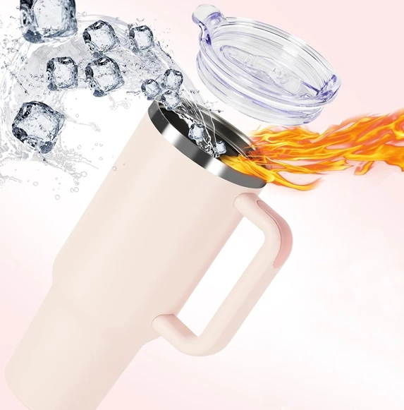 DIDELIS PLIENINIS TERMINIS PUODYLAS SU ŠIAUDU IR RANKENE kavai, arbatai, 1200ml, apvalus