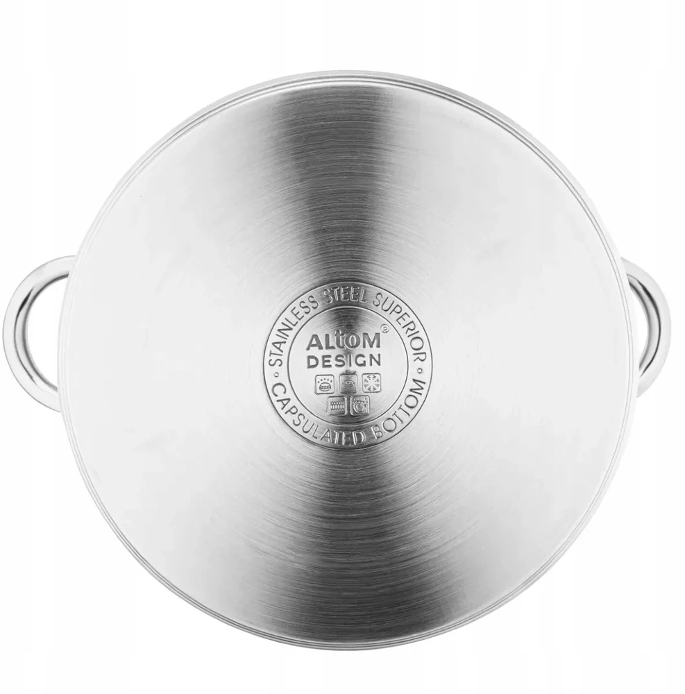 Didelis plieno indukcinis puodas, aukštas, gastronominis Altom Design Fabio, 15 l