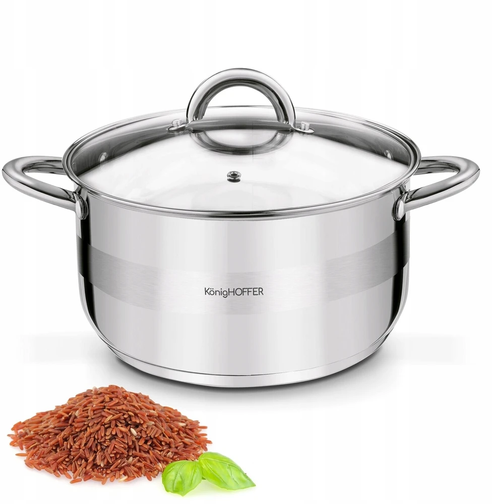 DIDELIS PUODAS indukcinis DUJINIS DANGIS Plieninis Konighoffer Faro 9,2 l 28 cm