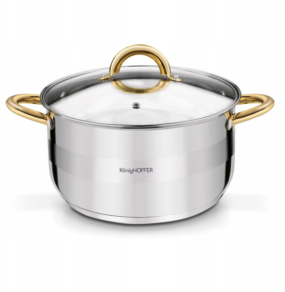 DIDELIS PUODAS Indukcinis PLIENINIS DANGIS Konighoffer Faro Gold 9,2 l 28 cm