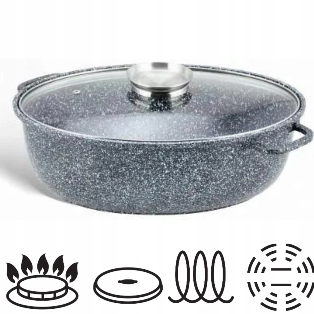 DIDELIS RITAN 8.0L MARMULINIS KEPIMO PUODAS DIDELIS DUJŲ INDUKCIJA 38cm