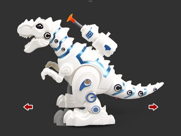 Didelis robotas dinozauras T-REX vaikšto riaumoja šviečia žiovauja vaikams Click4Toys