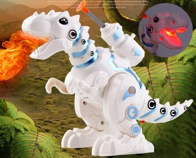 Didelis robotas dinozauras T-REX vaikšto riaumoja šviečia žiovauja vaikams Click4Toys