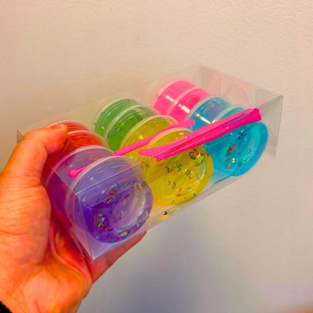DIDELIS SLIME SLIME RINKINYS CREATIVE GLUTY BOX RINKINYS + METELĖS - 12X SLIME