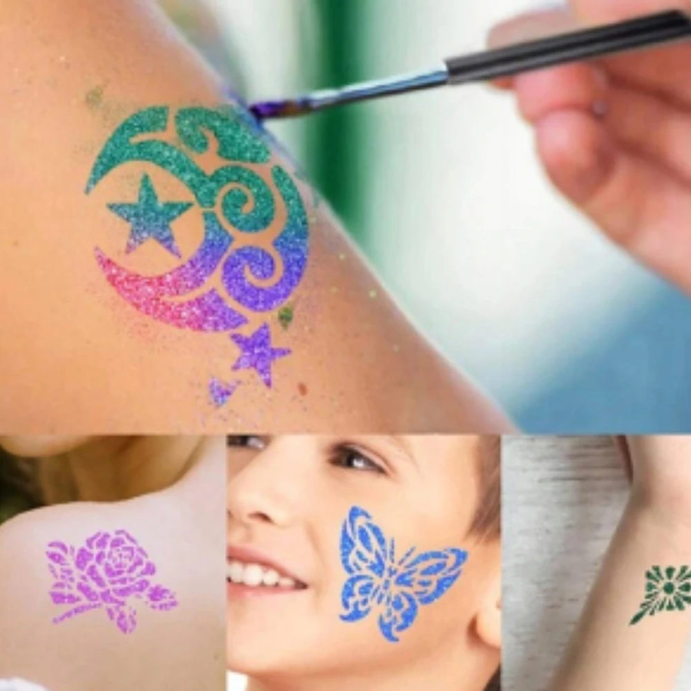 DIDELIS TATUiruočių RINKINYS, POLIKAS, PLAUNAMI ŠABLONAI, LŪPDAŽŲ BŽŪGUMAS