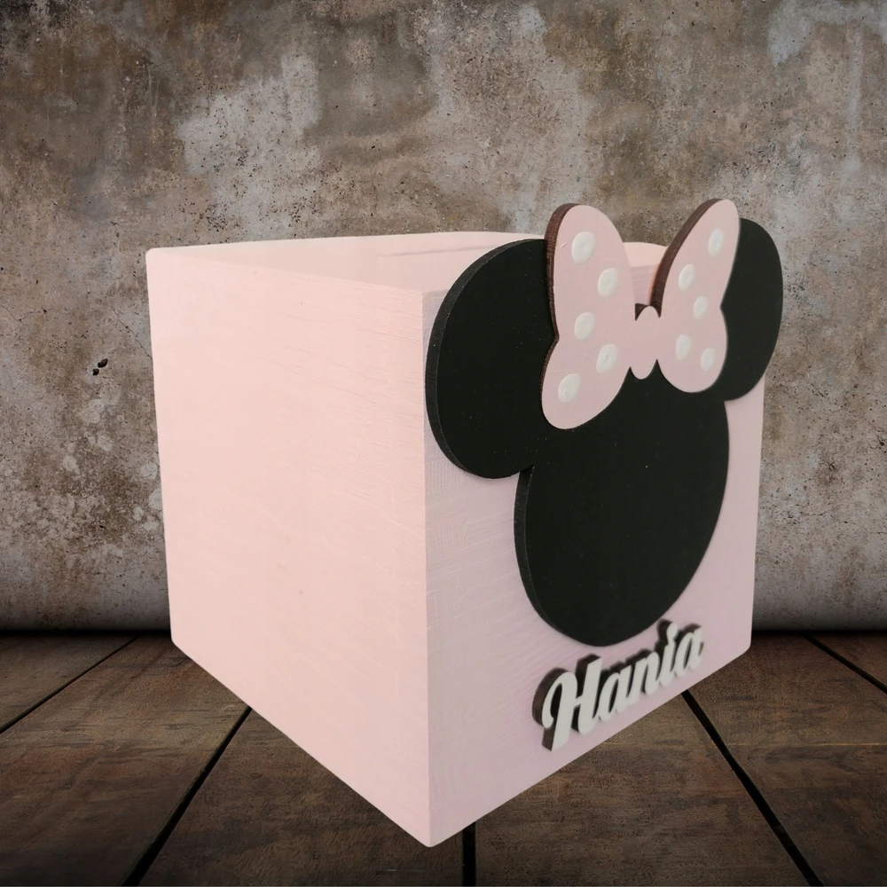 DIDELIS taupyklė SUPER DOVANA Minnie Mouse taupyklė su vardu vaikui