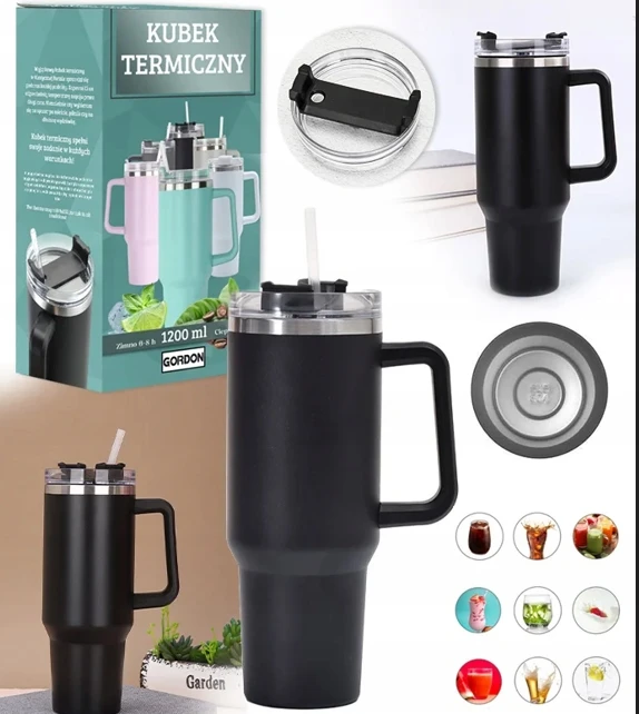 DIDELIS TERMINIS PUODULIS TERMINIS TERMAS SU ŠAIDŲ LAIKIKLIU KARŠTAMS ŠALTAMS GĖRIMAMS 1200 ML