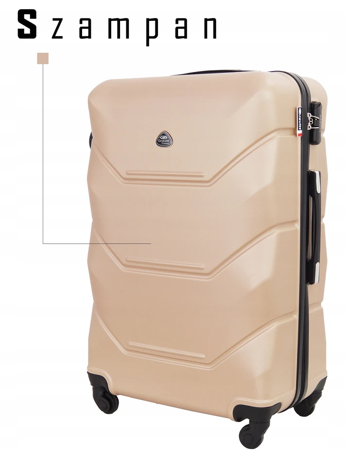 Didelis XXL lagaminas Gravitt 950 92L kietas ABS 4 ratai 360 kombinuotas spyna