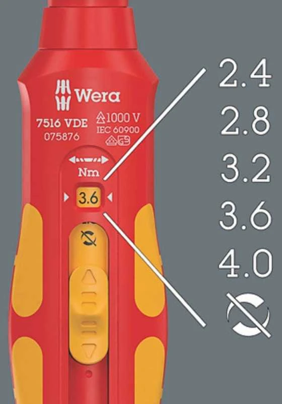 Dinamometrinis atsuktuvas WERA VDE 7516 2,4-4,0Nm