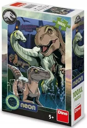 Dino Toys Tamsoje šviečianti dėlionė, 100 vnt. Juros periodo pasaulis. Dinozaurai