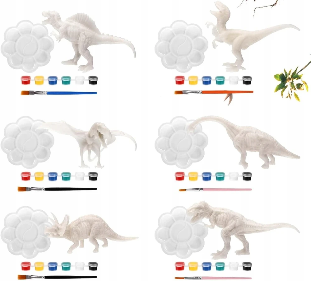 Dinozaurai dažymui dažais, rinkinyje 55 vnt. 3D tapyba Kūrybinis rinkinys