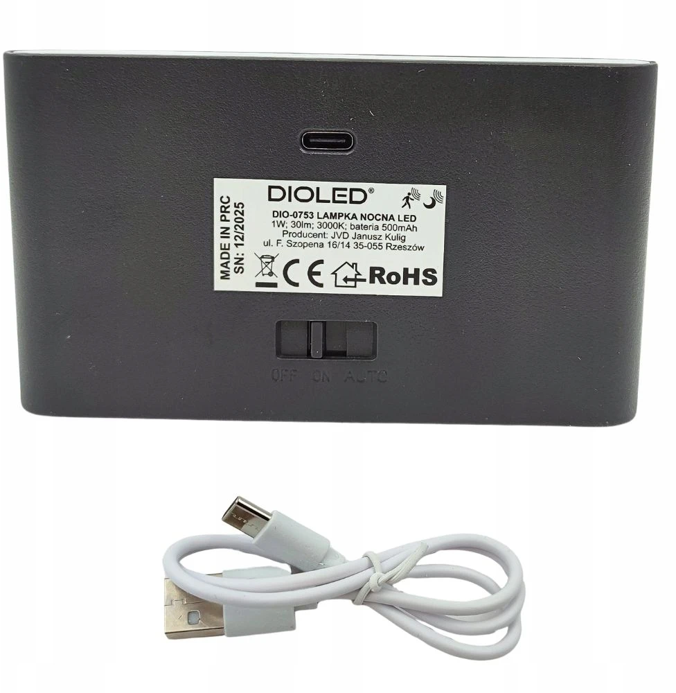 Dioled Lampka do szafy su czujnikiem 40lm 3000K LED podszafkowa + kabelis USB NEMOKAMAI