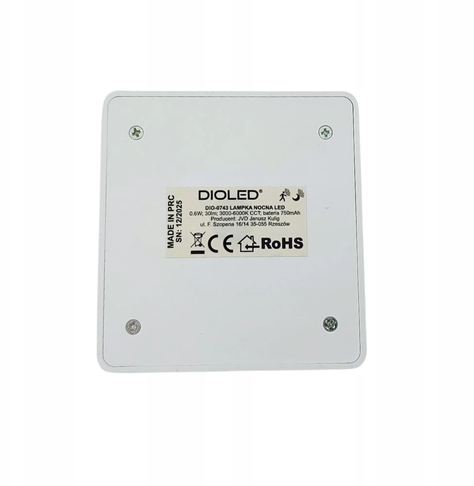 Dioled Lampka nocna LED USB 30lm CCT czujnik ruchu i zmierzchu ściemnialna