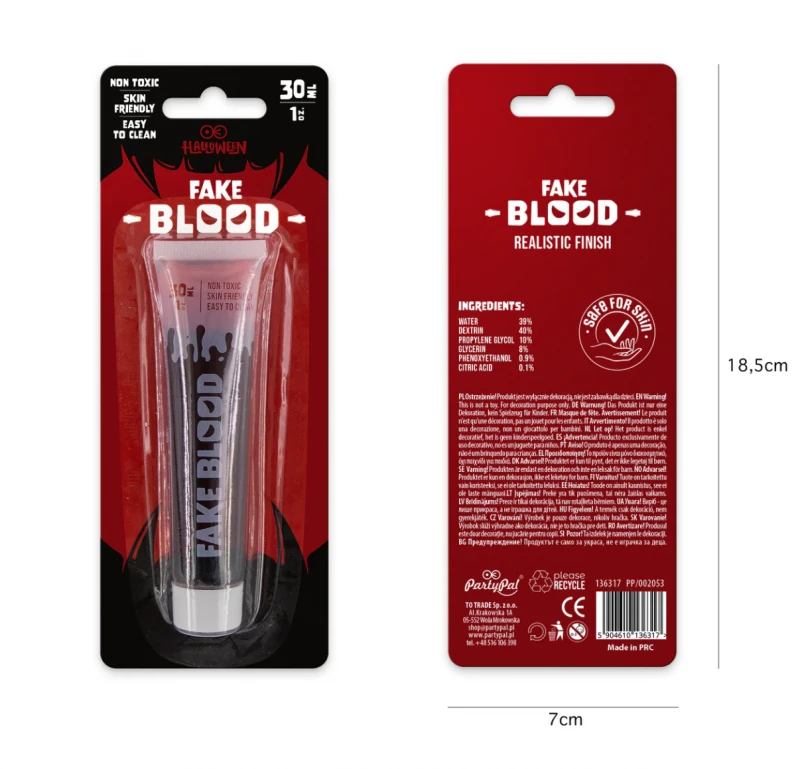 Partypal Helovinui dirbtinis kraujas 30 ml