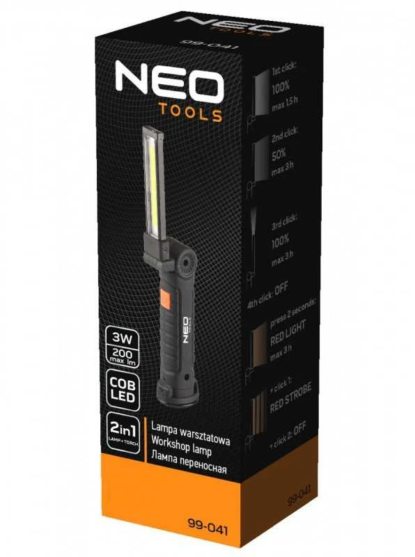 Dirbtuvių lempa NEO Pakraunama COB LED