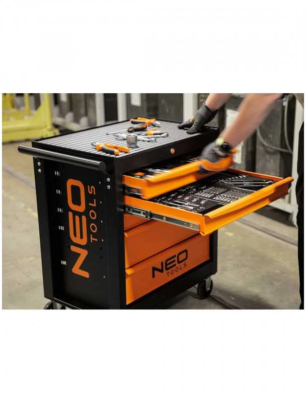 Dirbtuvių spintelė NEO TOOLS 84-214-6 su 117 įrankių, 5 stalčiai