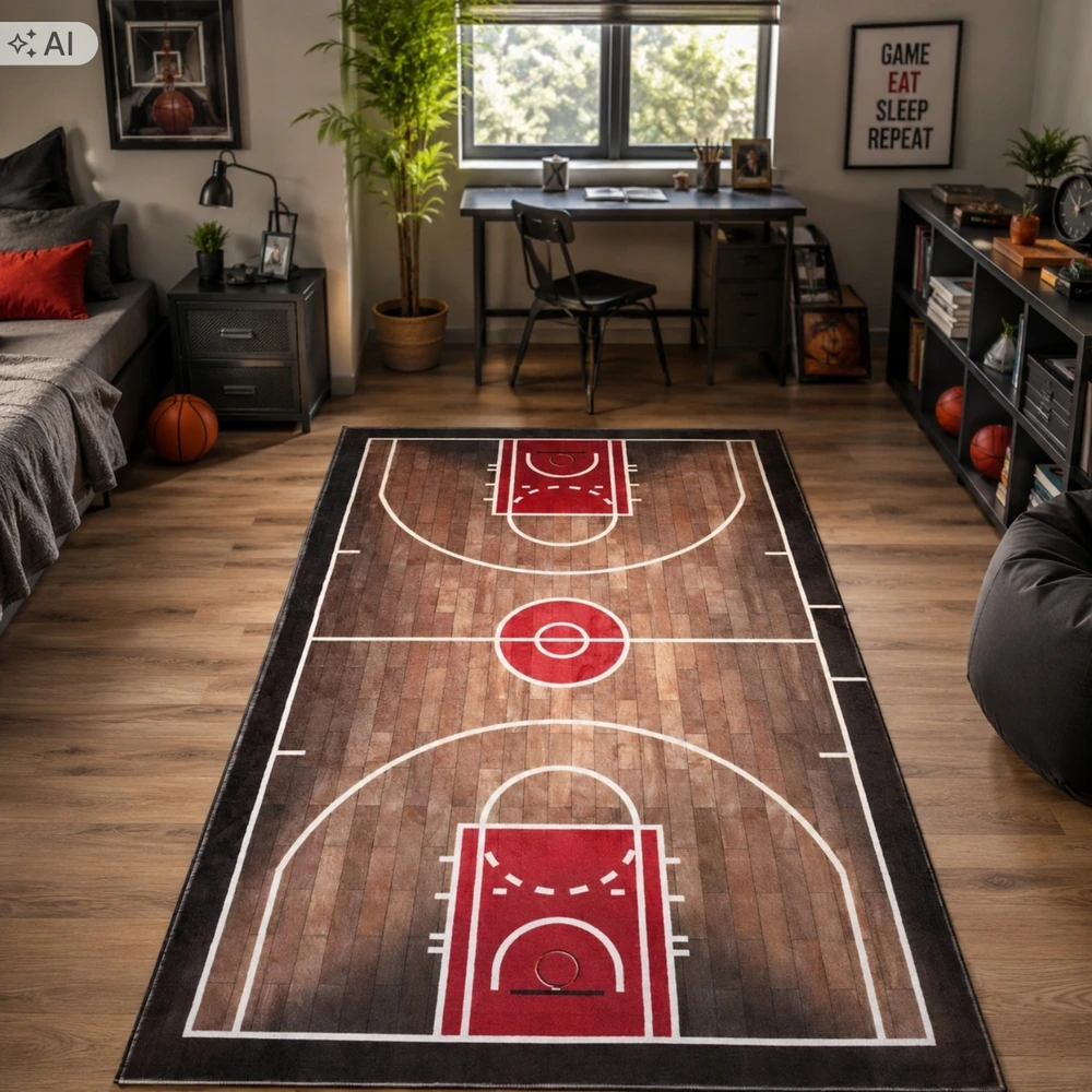 Direct home and garden Dywan Dziecięcy 120x180 Antypoślizgowy Boisko Piłkarskie Koszykówka SPORT