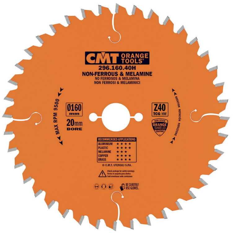 Pjovimo diskas laminatui CMT 296; 190x2,8x30; Z40; -6°