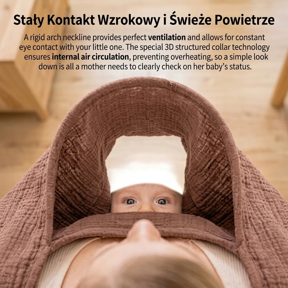 Diskretiška žindymo pelerina, muslino vežimėlio užvalkalas