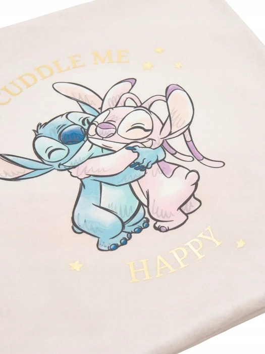 DISNEY. ANGEL & STITCH. WELUROWA POSZEWKA Z ZAMKIEM NA PODUSZKĘ 40x40
