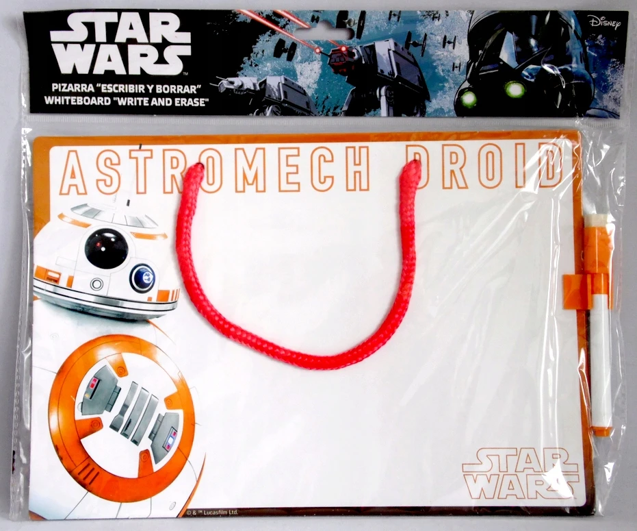 Disney DUŻY zegar Star Wars DARTH VADER + NEMOKAMAI tablica sychościeralna BB-8