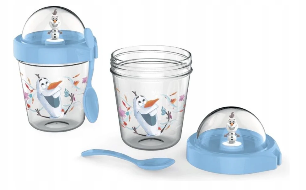 Disney Frozen Olaf puodelis su figūrėlėmis ir šaukštu dovanų rinkinys 350ml