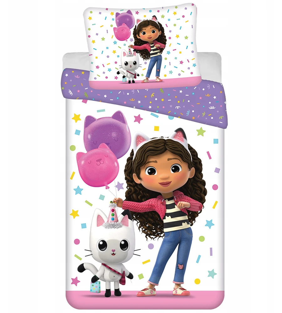 Disney Gabi's Cat House DVIPUŠĖ patalynė su užtrauktuku, PATALĖS RINKINYS 140x200 cm