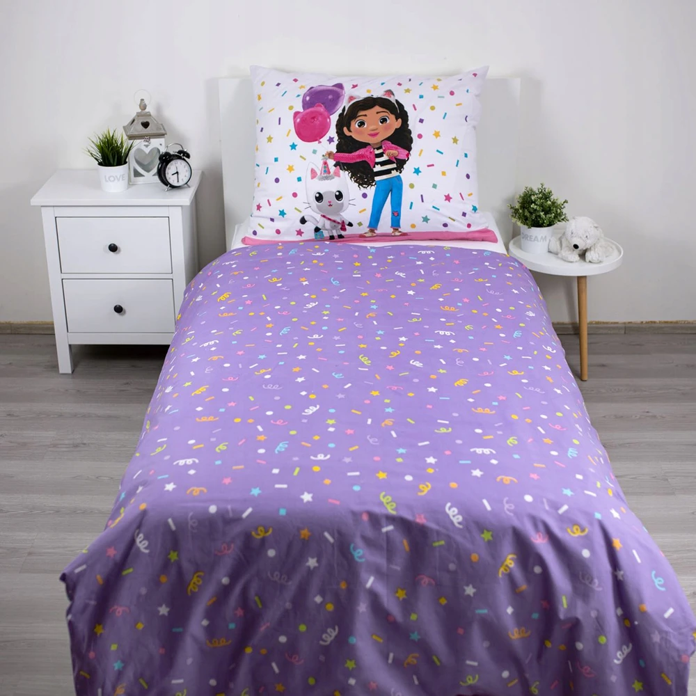 Disney Gabi's Cat House DVIPUŠĖ patalynė su užtrauktuku, PATALĖS RINKINYS 140x200 cm