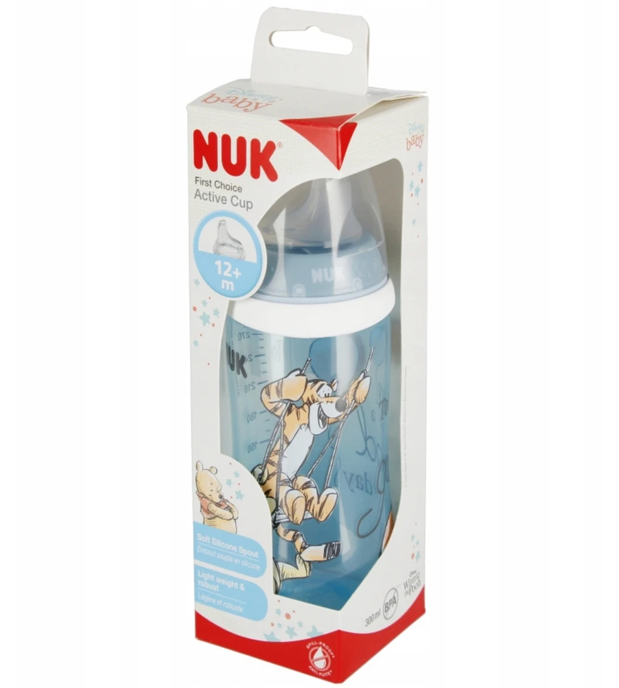 DISNEY Mikė Pūkuotukas SAFE NUK maitinimo buteliukas nuo diegliukų 300 ml