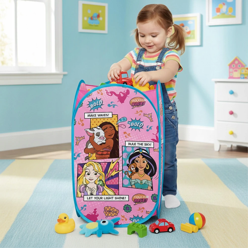 DISNEY PRINCESS sulankstomas kosz na zabawki, Organizer do pokoju POJEMNY 70L