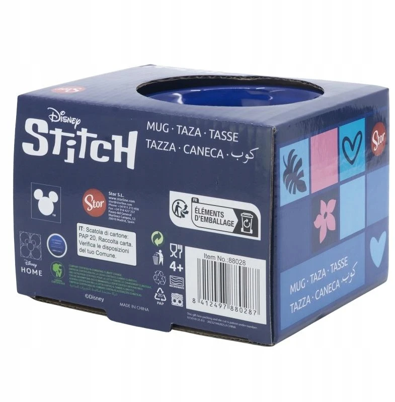 STOR Disney Stitch - keraminis puodelis dovanų dėžutėje iš Stitch & Angel kolekcijos, 355 ml