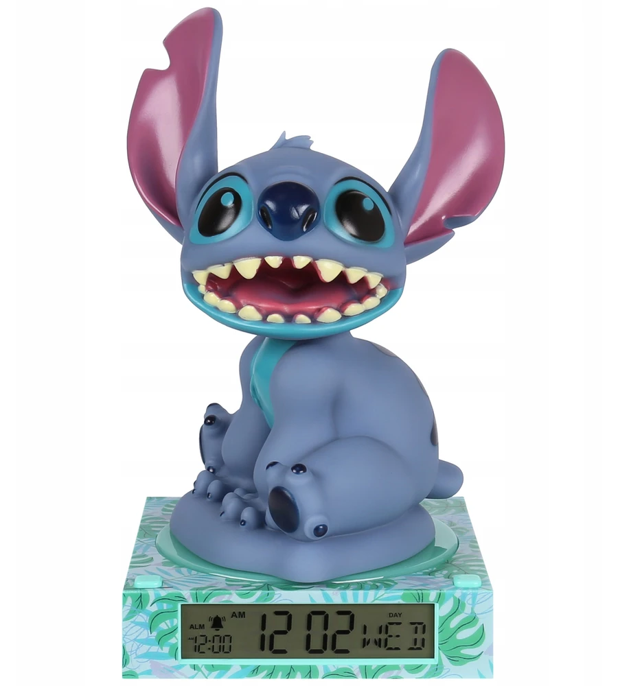 DISNEY Stitch Lampka nocna 3D su budzikiem i kalendarzem, ŚWIECĄCA figurka