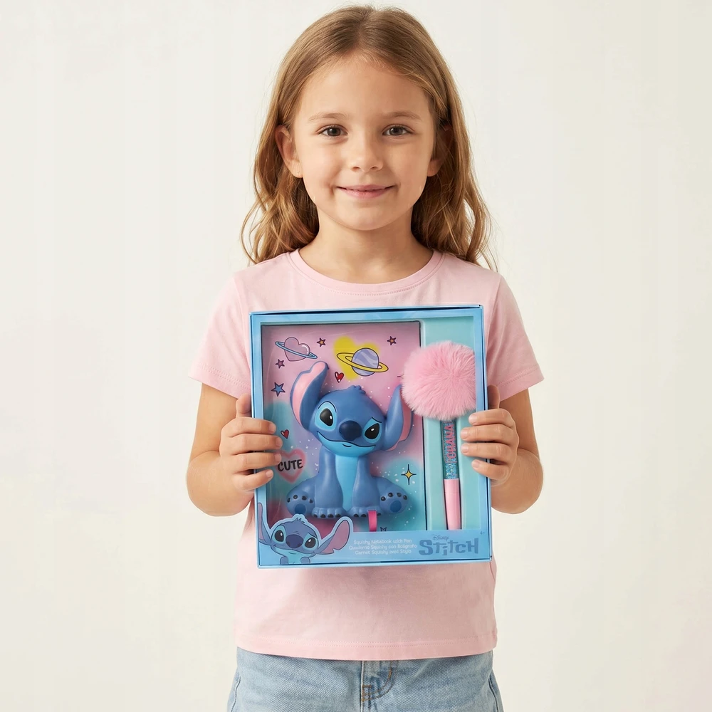 DISNEY Stitch Rinkinys piśmienniczy, NOTES antystresowy +DŁUGOPIS su pomponem