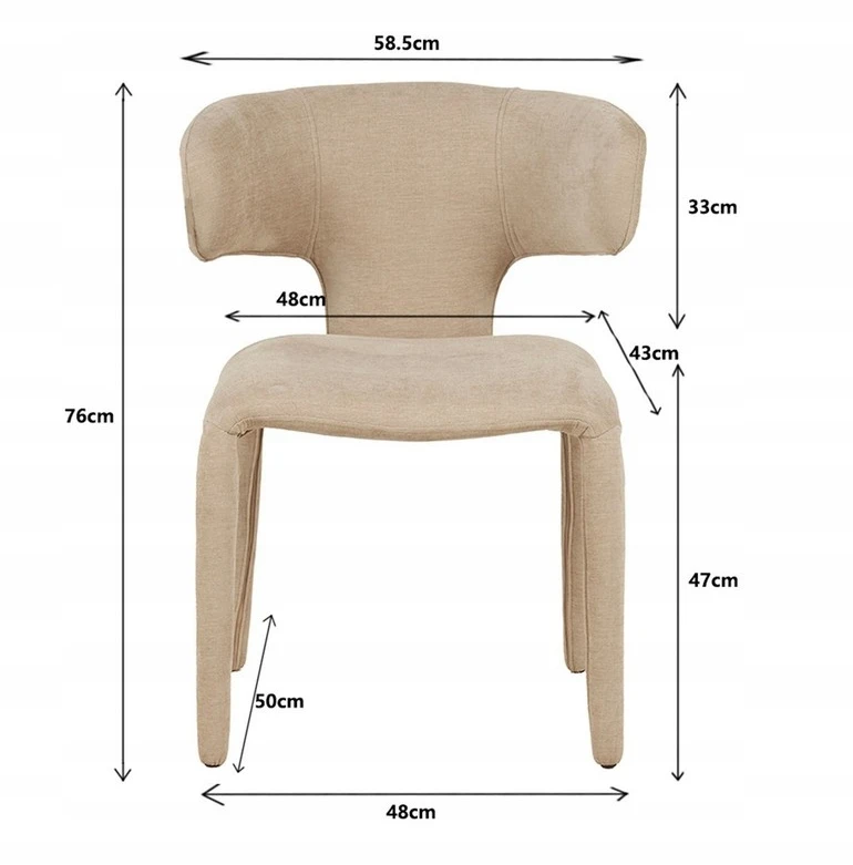 Dizainerio minkšta kėdė svetainei ir valgomajam Tobi beige Kare Design