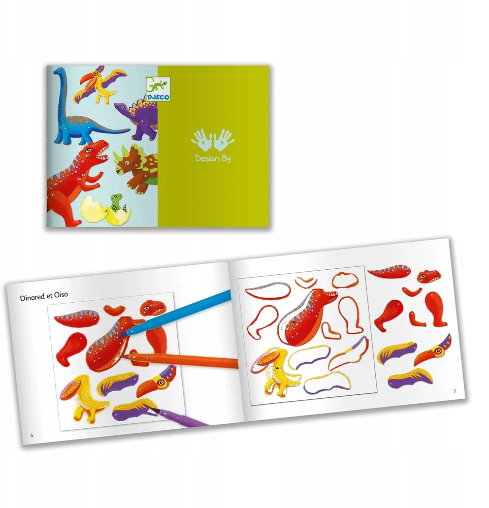 Djeco Kūrybinis rinkinys lėlės-marionetės - Dinozaurai (6 vnt.) ( DJ09680 )