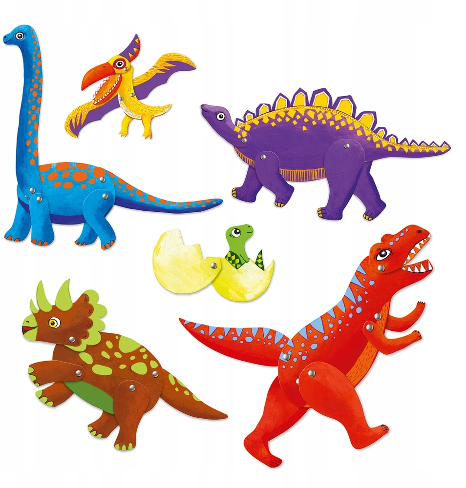 Djeco Kūrybinis rinkinys lėlės-marionetės - Dinozaurai (6 vnt.) ( DJ09680 )