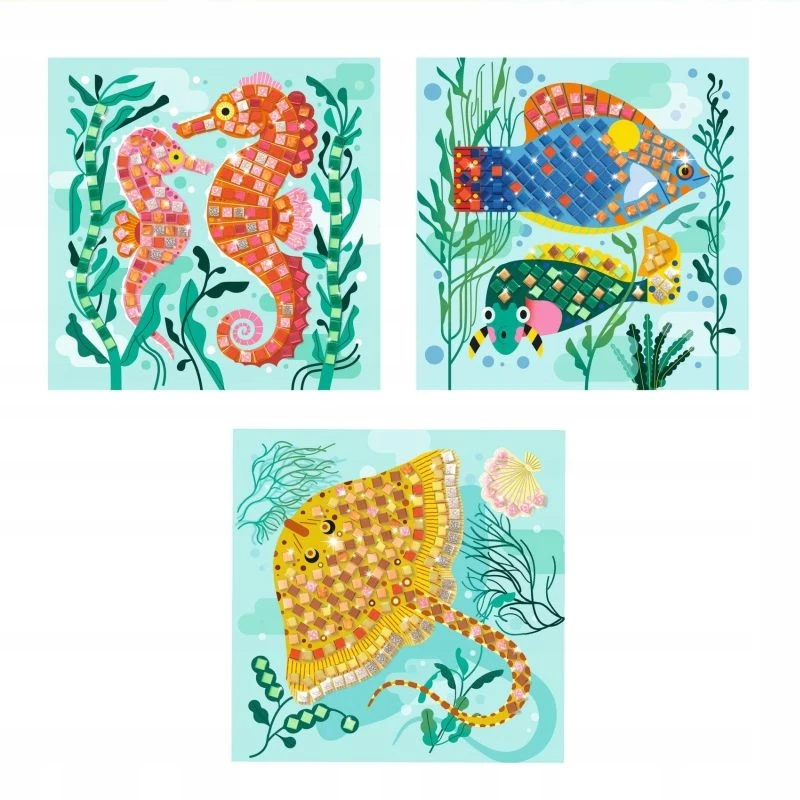 Djeco Set Mosaic įklijuojantis Karibų jūros regioną, plėtojantis meno linksmybes