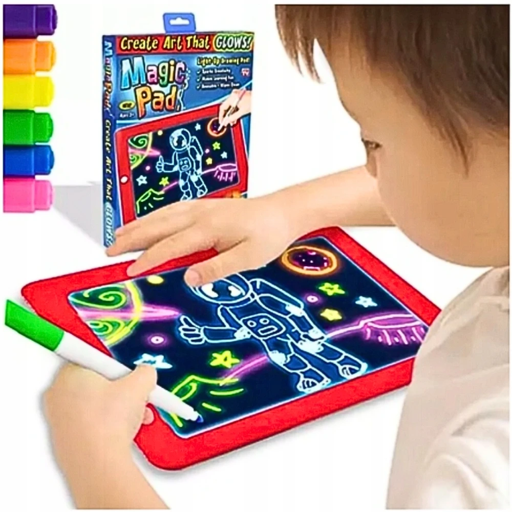 DK MAGIC Planšetė SCRIPTURE Šviesos efektai NEONINIAI RAŠIKLIAI Magic Pad LED Mėlyna