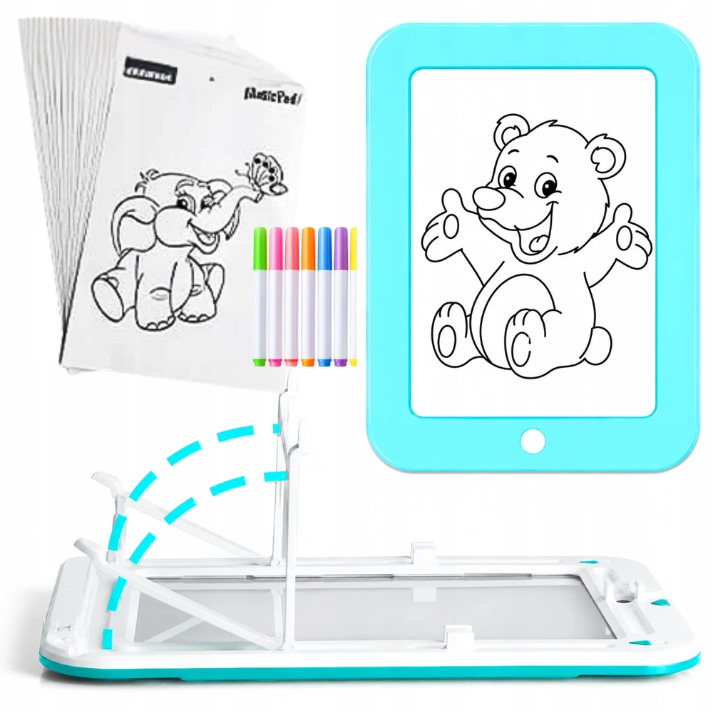 DK MAGIC Planšetė SCRIPTURE Šviesos efektai NEONINIAI RAŠIKLIAI Magic Pad LED Mėlyna