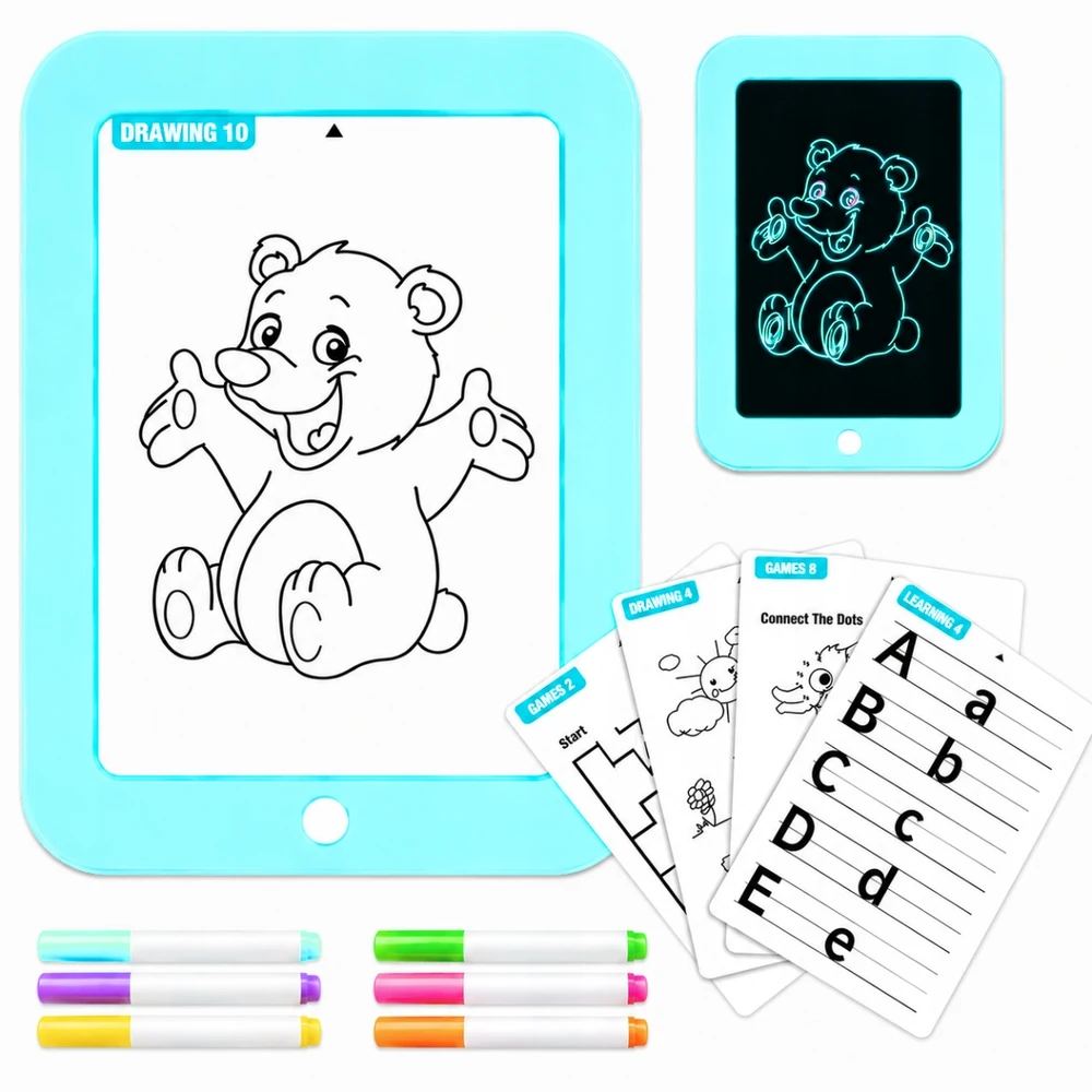 DK MAGIC Planšetė SCRIPTURE Šviesos efektai NEONINIAI RAŠIKLIAI Magic Pad LED Mėlyna