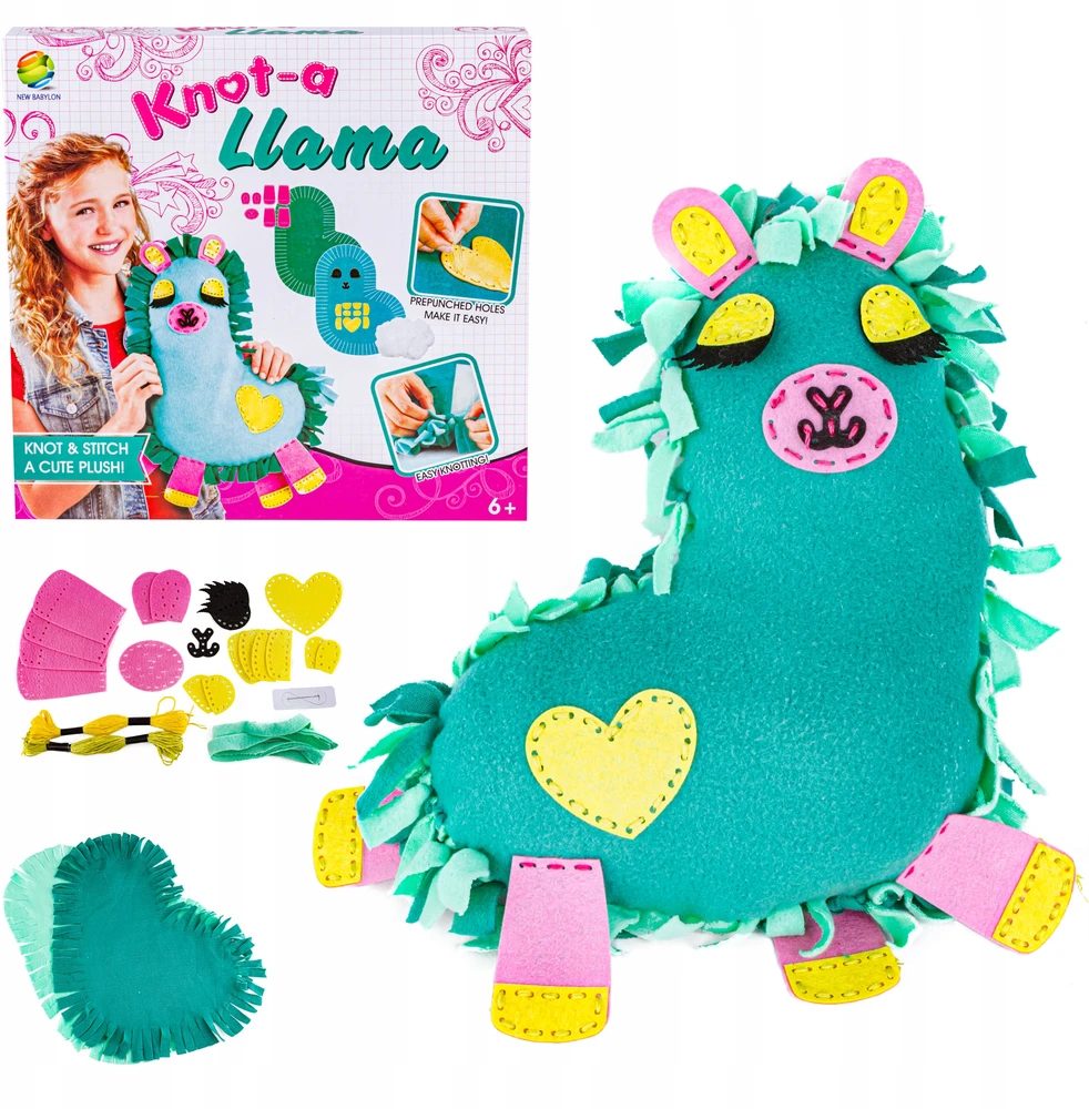 DK MASCOT siuvinėjimo rinkinys Kūrybinis siuvimo rinkinys pliušinė pagalvė LAMA DIY