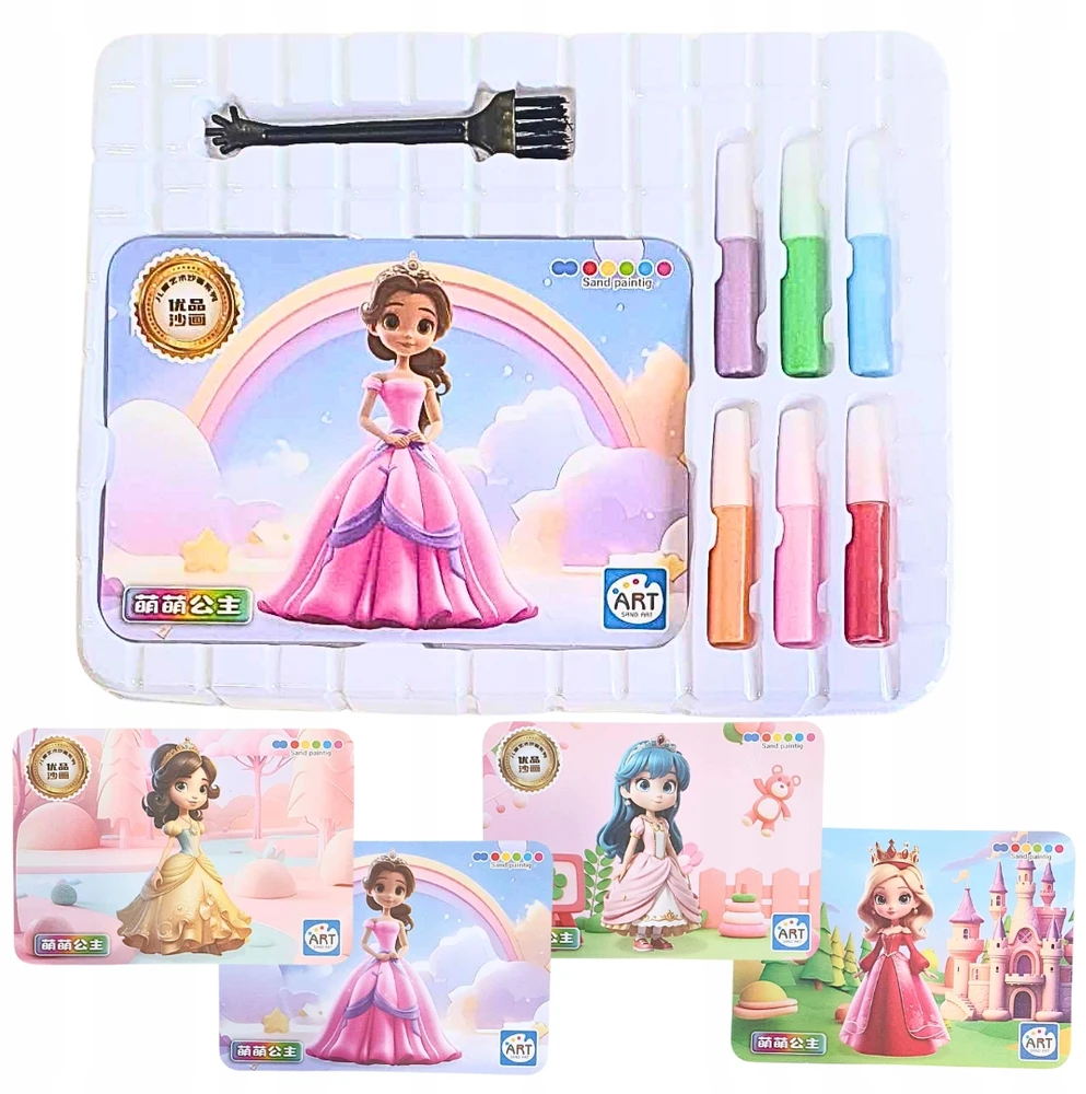 DK Meninis rinkinys DAŽYMAS SU GLITTER SAND 3D princesės efektu