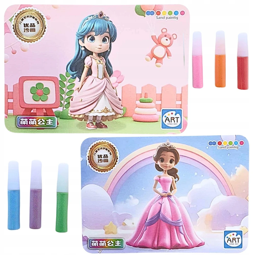 DK Meninis rinkinys DAŽYMAS SU GLITTER SAND 3D princesės efektu