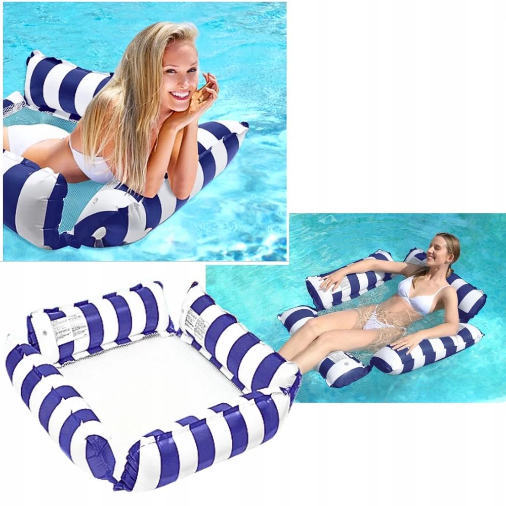 DK PLAUKIMO KĖDĖ HAMMOCK WATER KĖDĖ SU TINKLU Tamsiai mėlyna